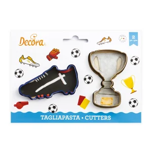 Set van 2 koekjesuitstekers Voetbalschoen & Beker