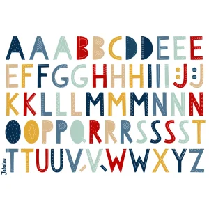 Waterbestendige Stickers - Alfabet met design